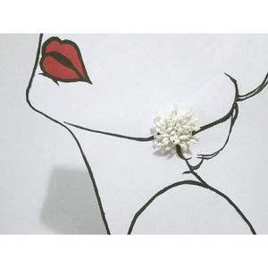 Vintage acrylic beaded pompom clip on earrings